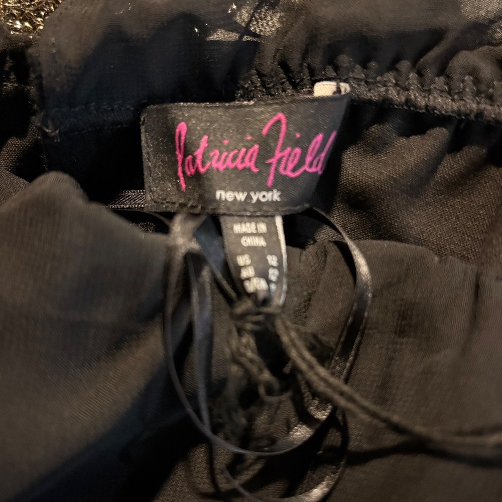 90s Patricia Field Black Bustier Top Women's 12 NWT Y2K Coquette Goth SATC Chic - Picture 8 of 9